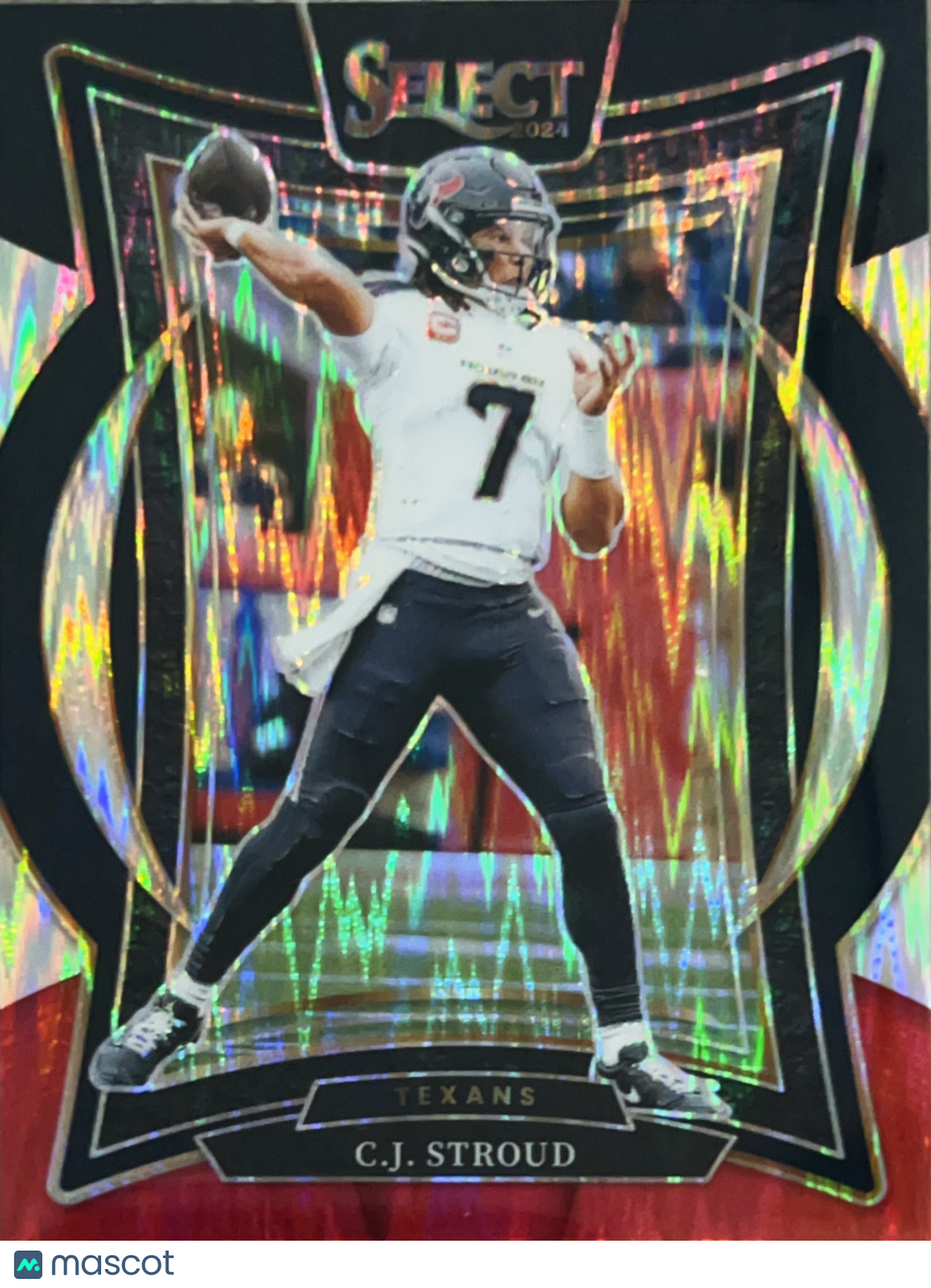 2025 Panini Select Prizm Concourse C.J. Stroud #42 Black and Red Shock