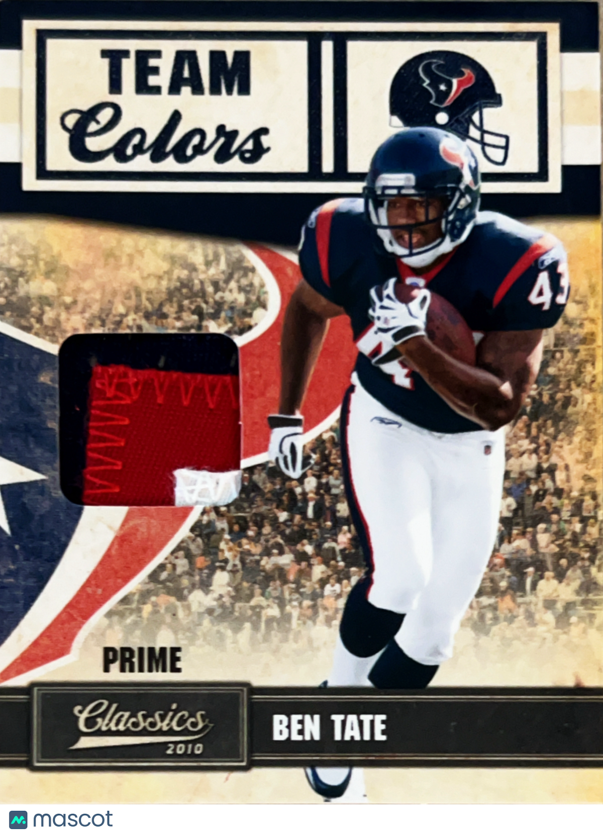 2010 Panini Classics Team Colors Prime Ben Tate #11 Jersey Patch