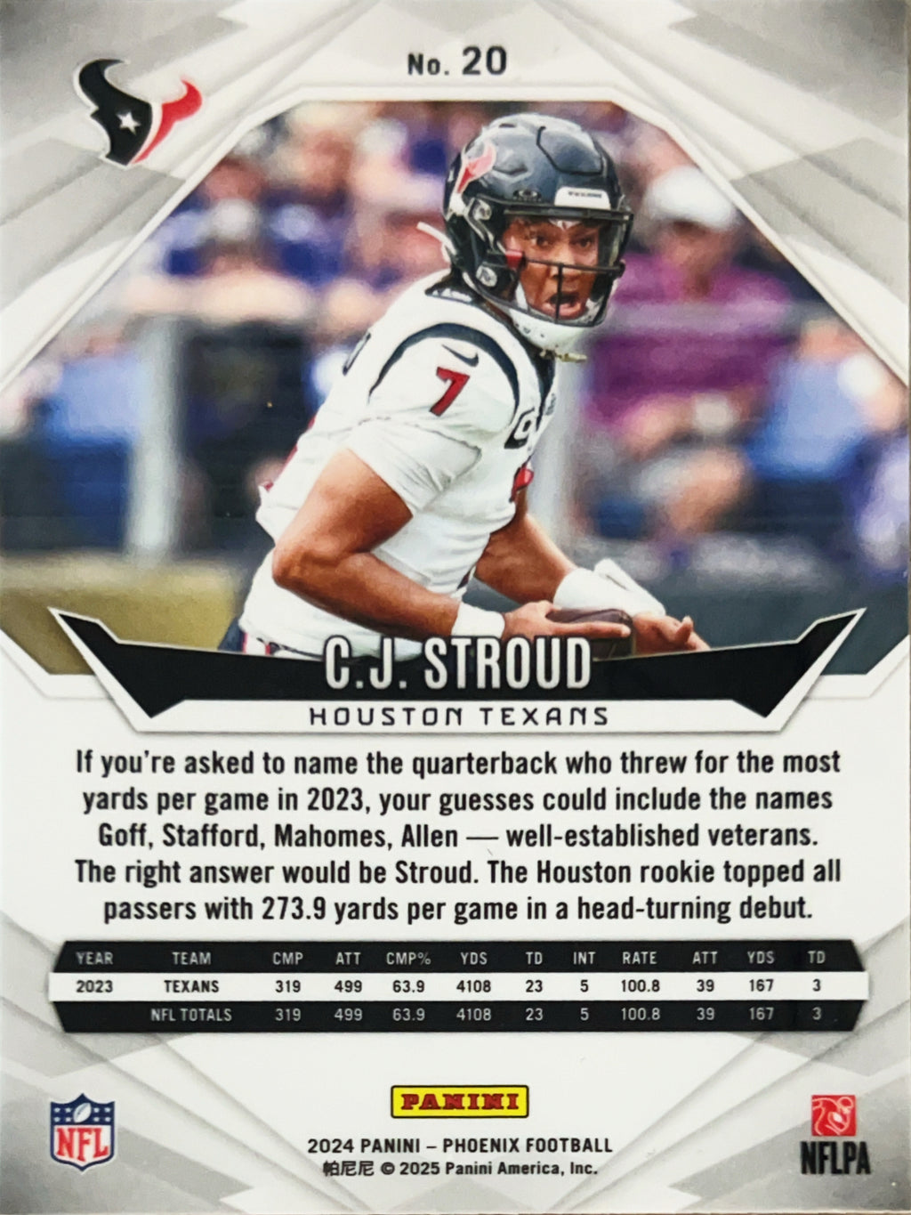 2025 Panini Phoenix Football C.J. Stroud #20
