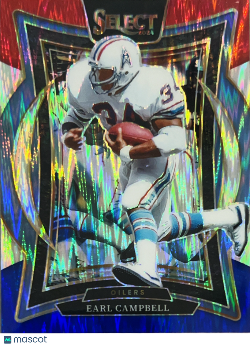 2025 Panini Select Football Concourse Earl Campbell #54 Red White Blue Prizm