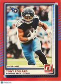 2025 Panini Donruss Football Tony Pollard #272 Press Proof Red