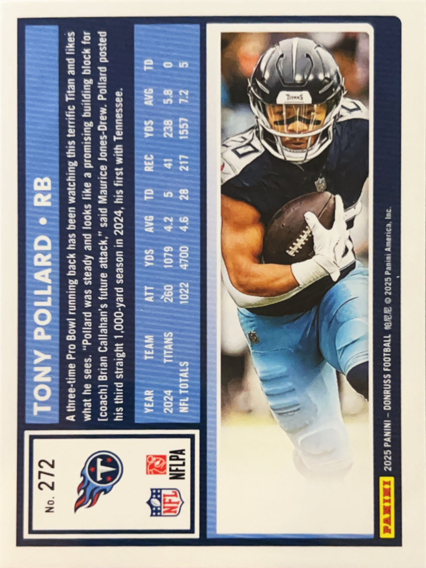 2025 Panini Donruss Football Tony Pollard #272 Press Proof Red