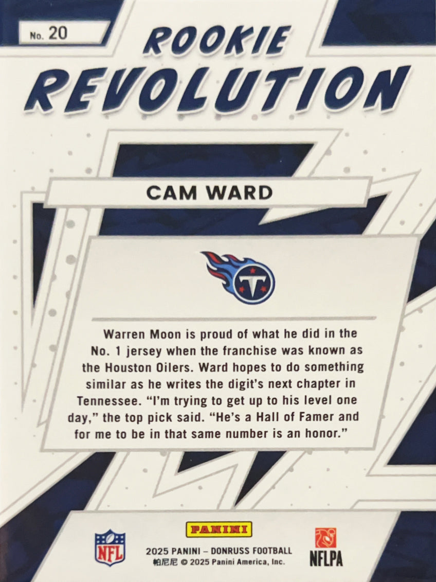 2025 Panini Donruss Rookie Revolution Cam Ward #20 RC