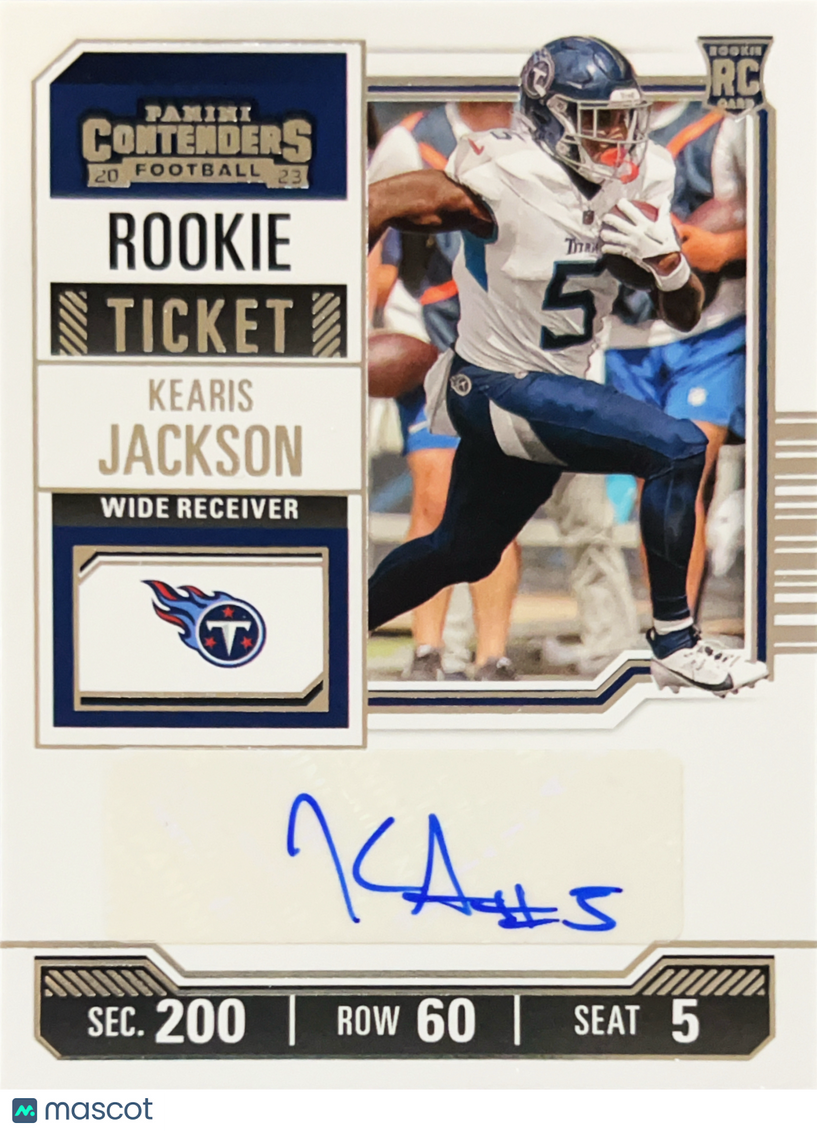 2023 Panini Contenders Football Kearis Jackson #160 RC