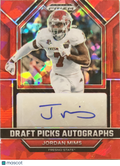 2023 Panini Prizm Draft Picks Jordan Mims #DPA-JOM Red Ice