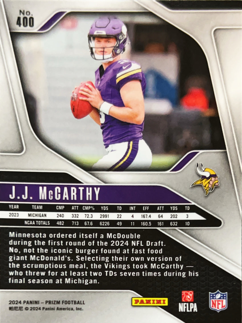 2024 Panini Prizm J.J. McCarthy #400 RC