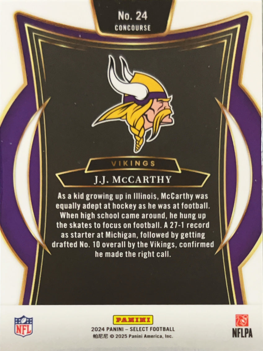 2025 Panini Select Concourse J.J. McCarthy #24 RC