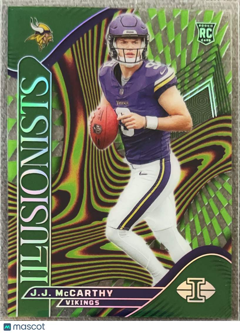 2024 Panini Illusions Illusionists J.J. McCarthy #8 Green RC
