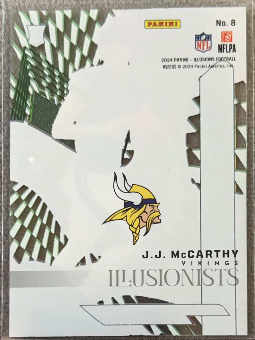 2024 Panini Illusions Illusionists J.J. McCarthy #8 Green RC