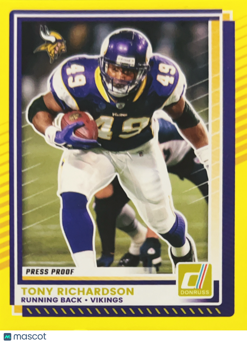 2025 Panini Donruss Football Tony Richardson #70 Press Proof Yellow