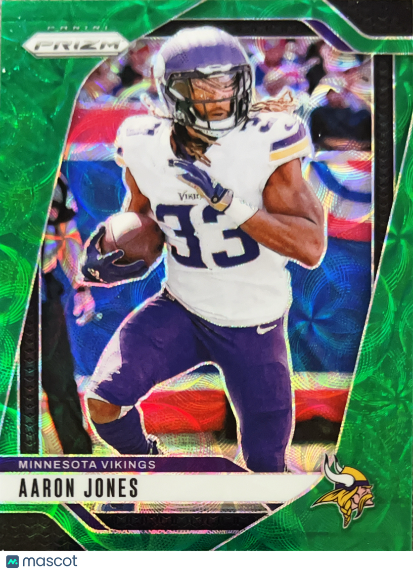 2024 Panini Prizm Aaron Jones #186 Green Pulsar /75