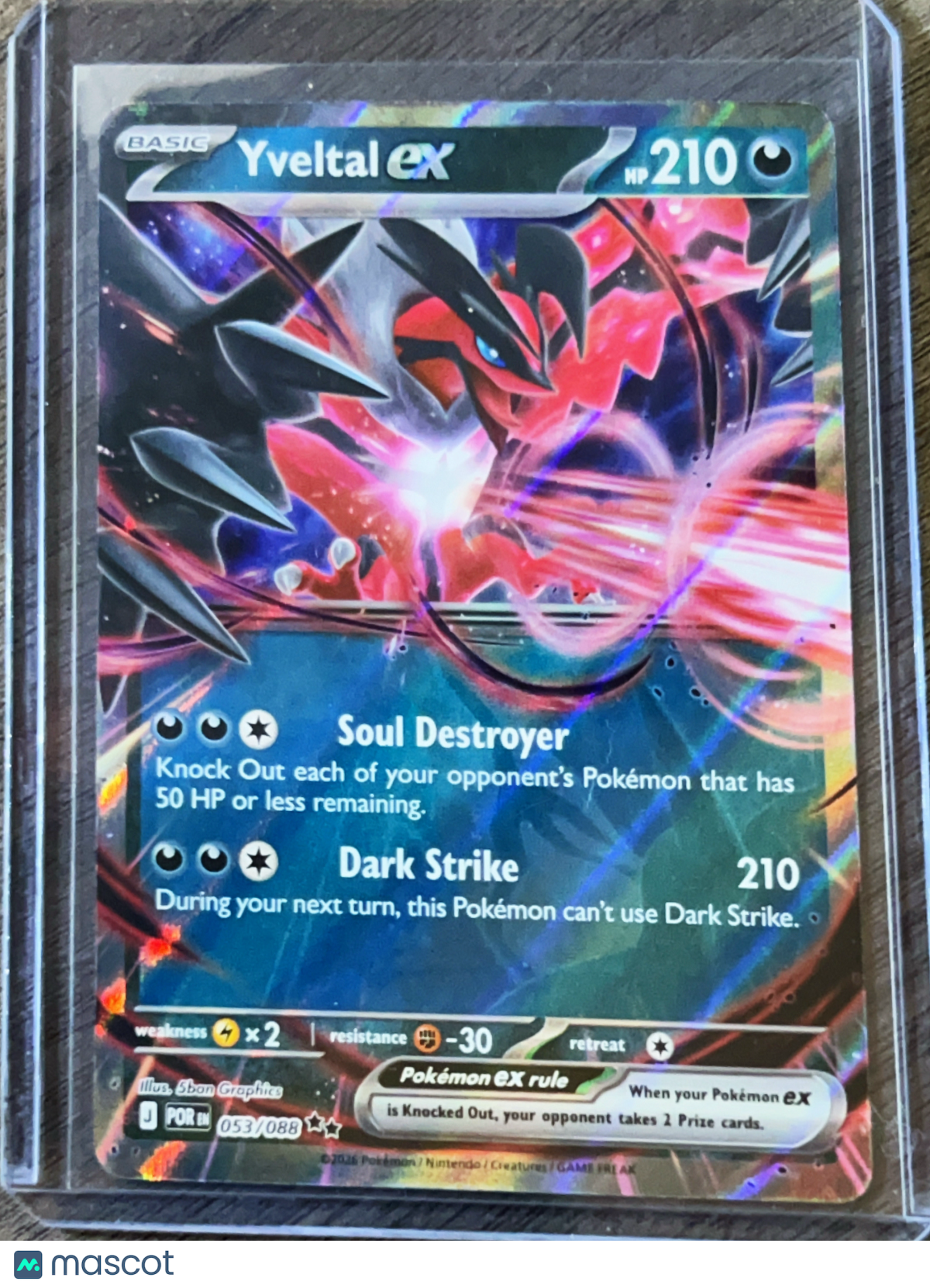 2026 Mega Evolution – Perfect Order Yveltal EX Holo Double Rare RR #53/88