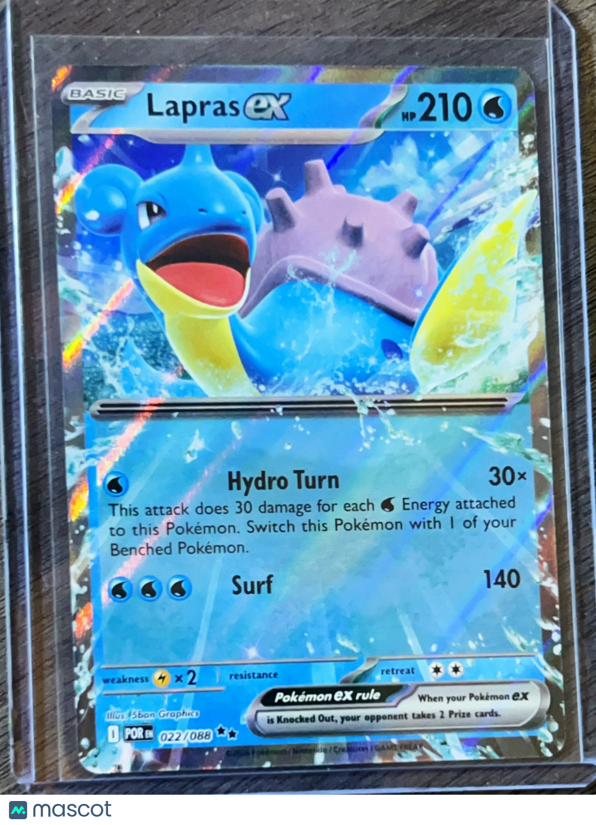 2024 Stellar Crown Lapras EX Holo Double Rare RR #22/88
