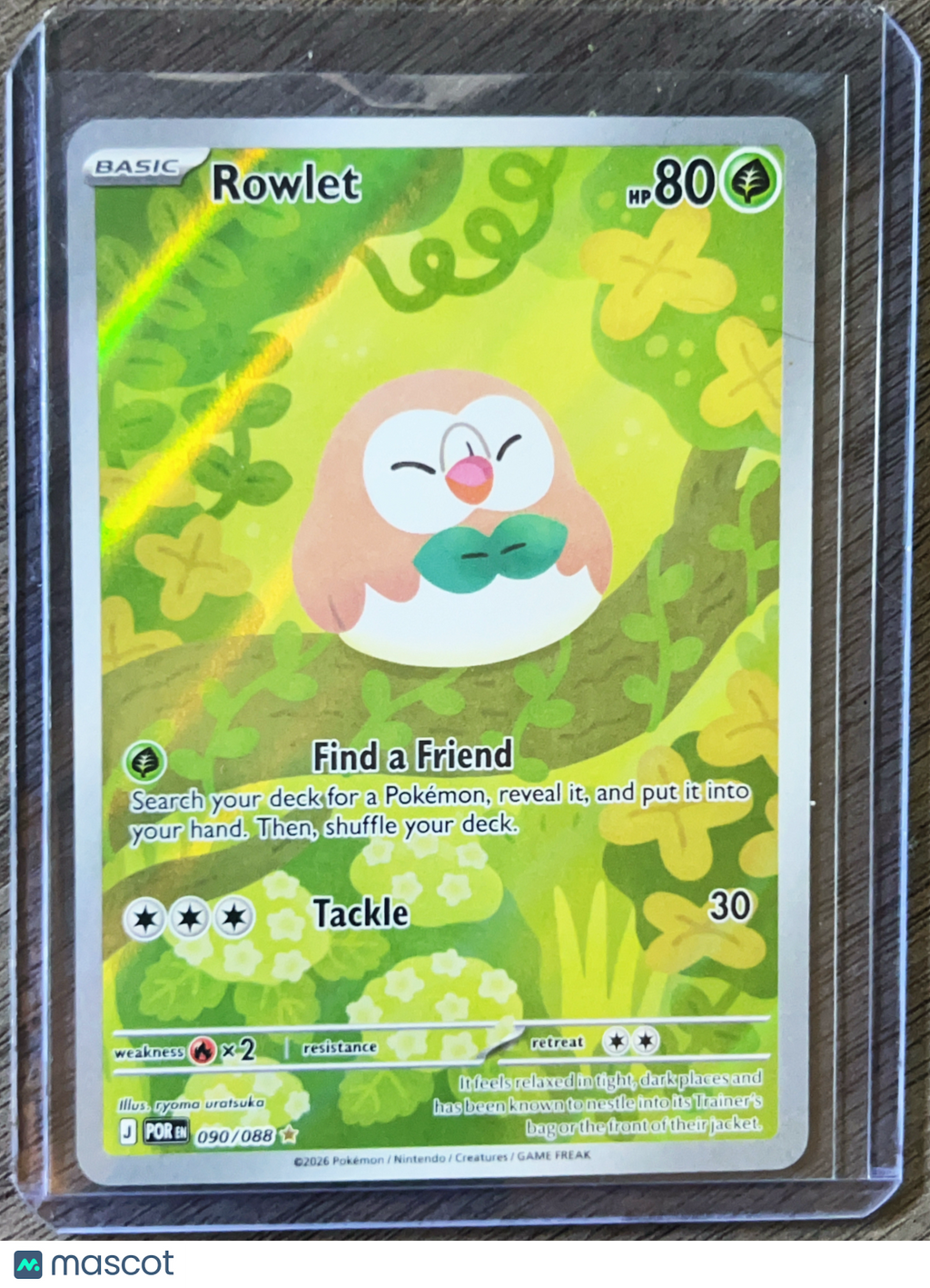 2026 Mega Evolution – Perfect Order Rowlet Holo Secret Rare #90/88