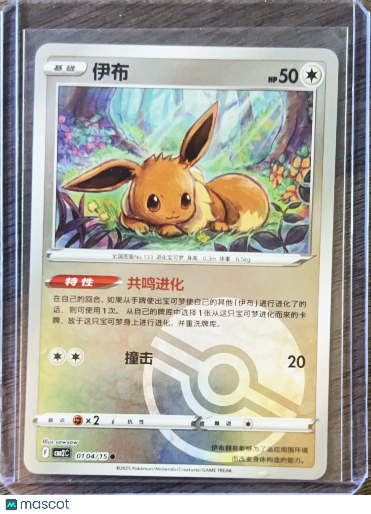 2025 CSB2C Eevee Pokeball Simplified Chinese #0104/15