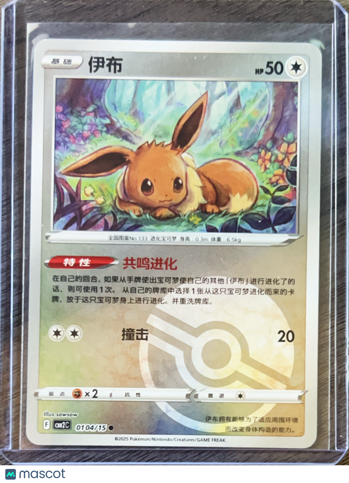 2025 CSB2C Eevee Pokeball Simplified Chinese #0104/15