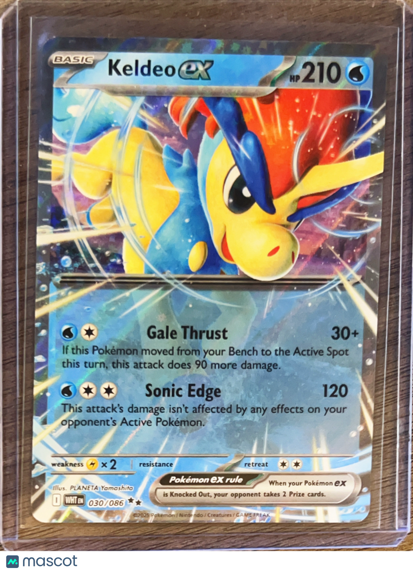 2025 Scarlet & Violet White Flare Keldeo EX Holo Double Rare RR #30/86