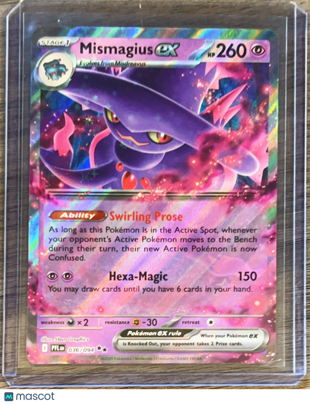 2025 Phantasmal Flames Mismagius EX Holo Double Rare RR #36/94