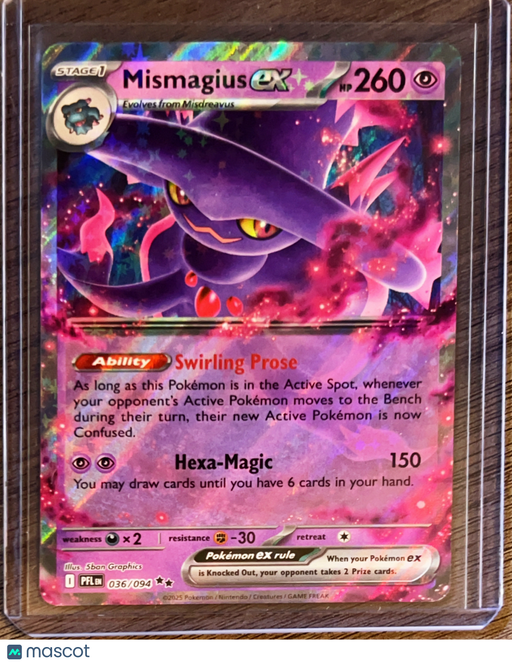2025 Mega Evolution – Phantasmal Flames Mismagius EX Holo Double Rare RR #36/94