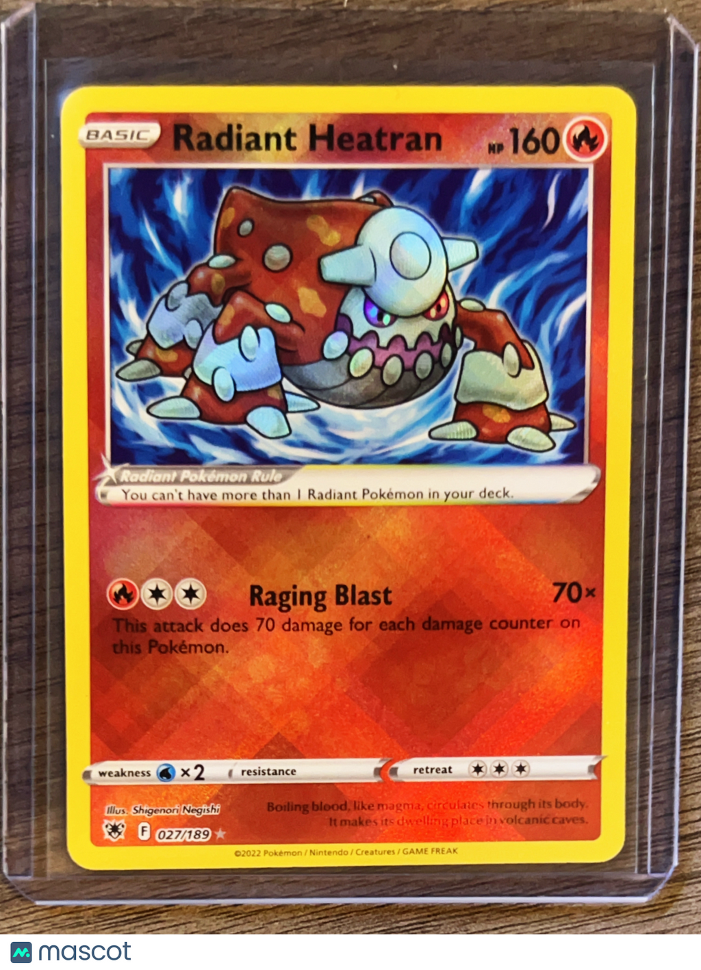 2022 Astral Radiance Radiant Heatran Holo Rare #27/189