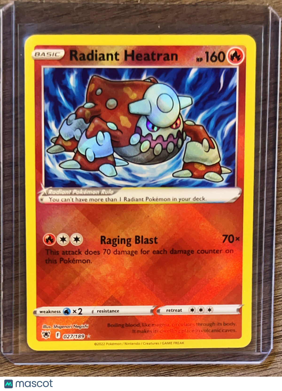 2022 Astral Radiance Radiant Heatran Holo Rare #27/189