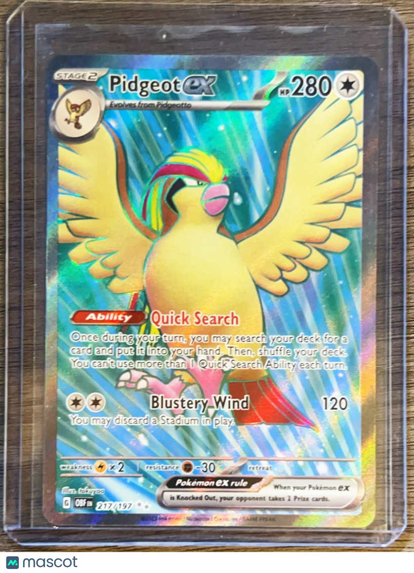 2023 Obsidian Flames Pidgeot EX Holo Secret Rare SAR #217/197