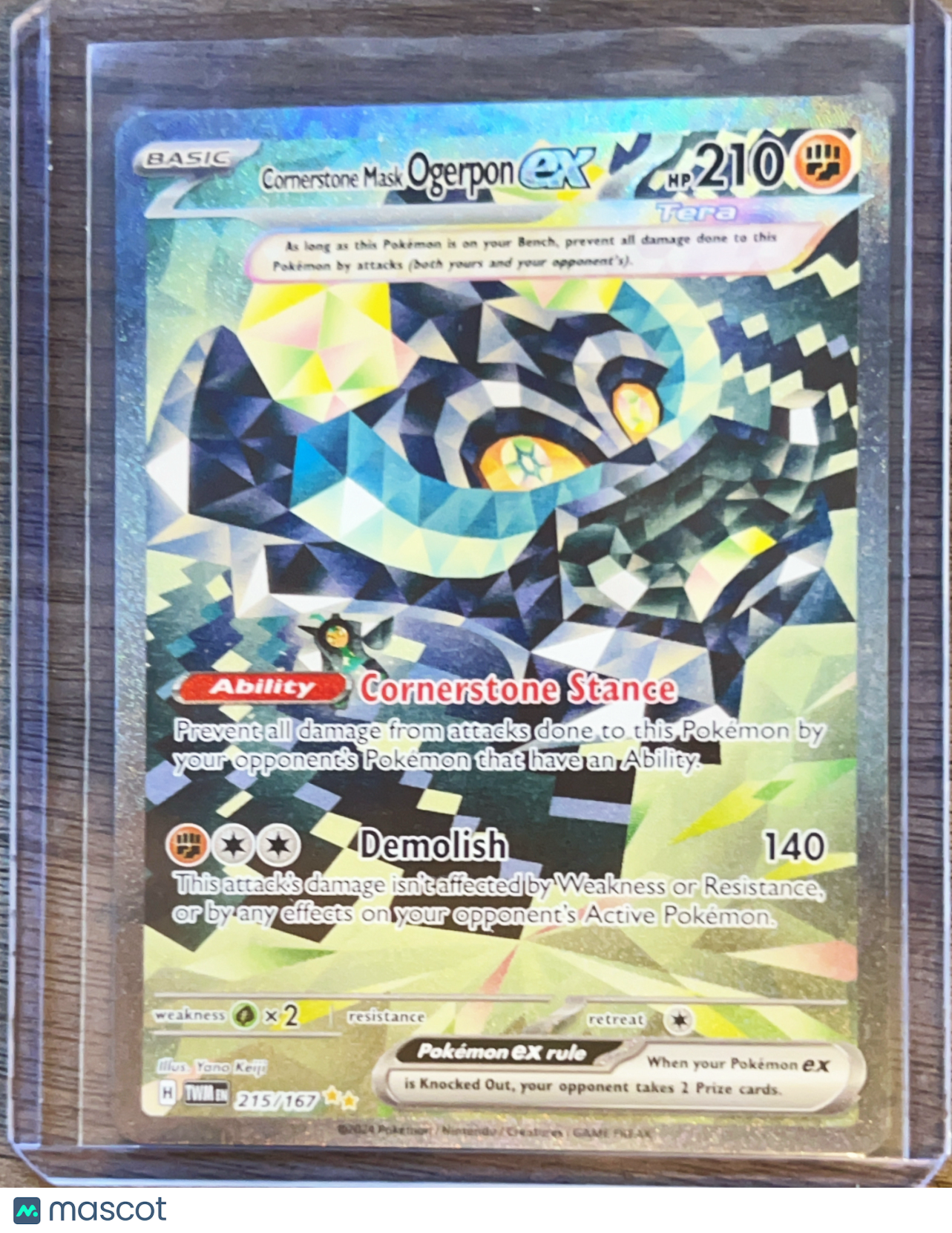 Twilight Masquerade Cornerstone Mask Ogerpon EX Holo Secret Rare SAR #215/167