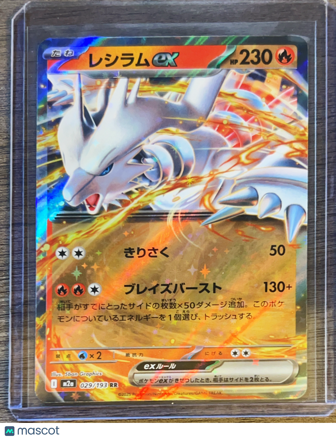 2025 Scarlet & Violet Black Bolt Reshiram EX Holo Double Rare Japanese #29/193