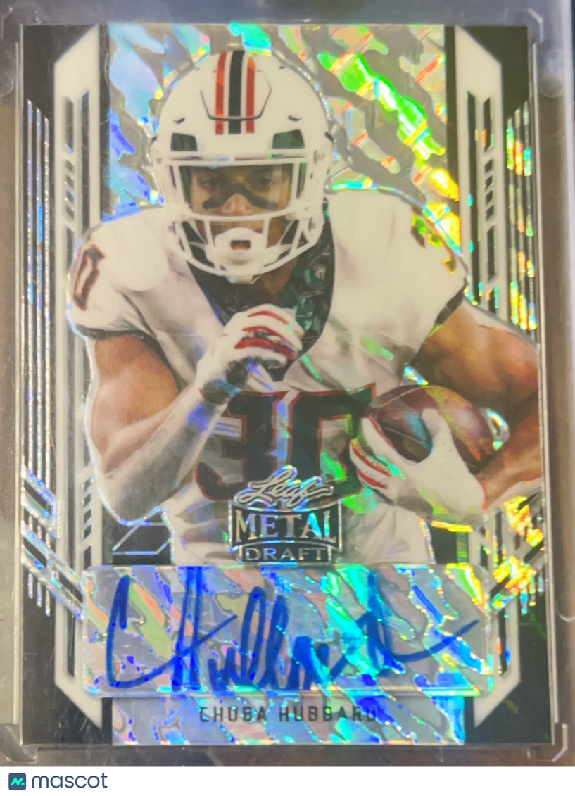 2021 Leaf Metal Draft Chuba Hubbard #PA-CH1 Silver Crystal /13