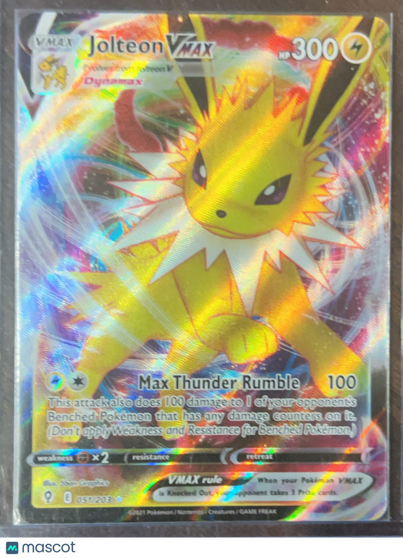 2021 Evolving Skies Jolteon VMAX Holo Rare #51/203