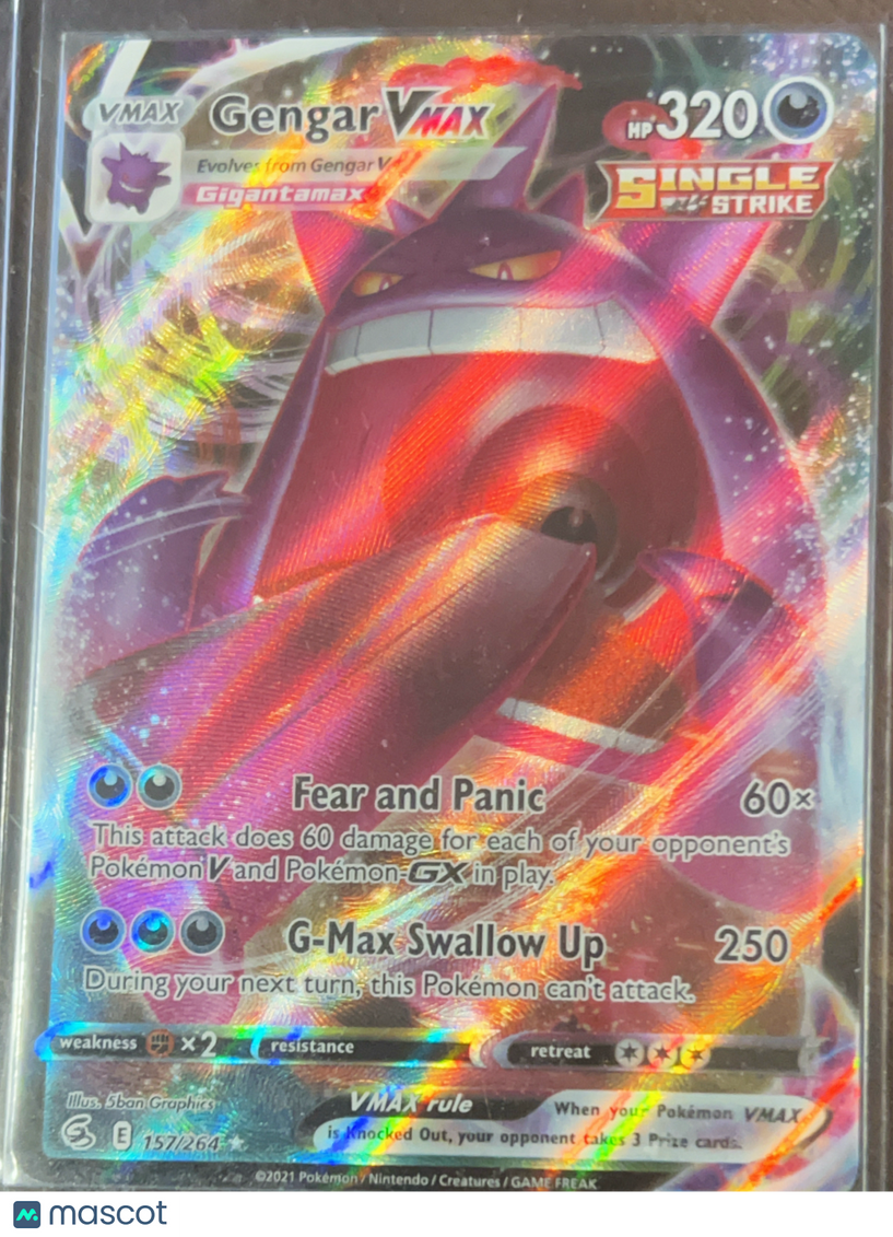 2021 Fusion Strike Gengar VMAX Holo Ultra Rare #157/264