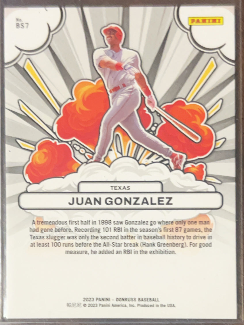 2023 Panini Donruss Bomb Squad! Juan Gonzalez #BS7 Holo /99