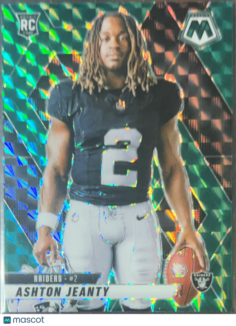 2025 Panini Mosaic Prizm Ashton Jeanty #287 Reactive Green RC