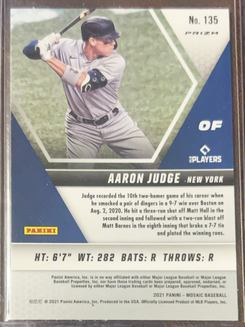 2021 Panini Mosaic Prizm Aaron Judge #135 Pink