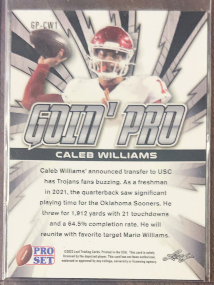 2022 Leaf Pro Set Goin' Pro Caleb Williams #GP-CW1 Blue Crystal