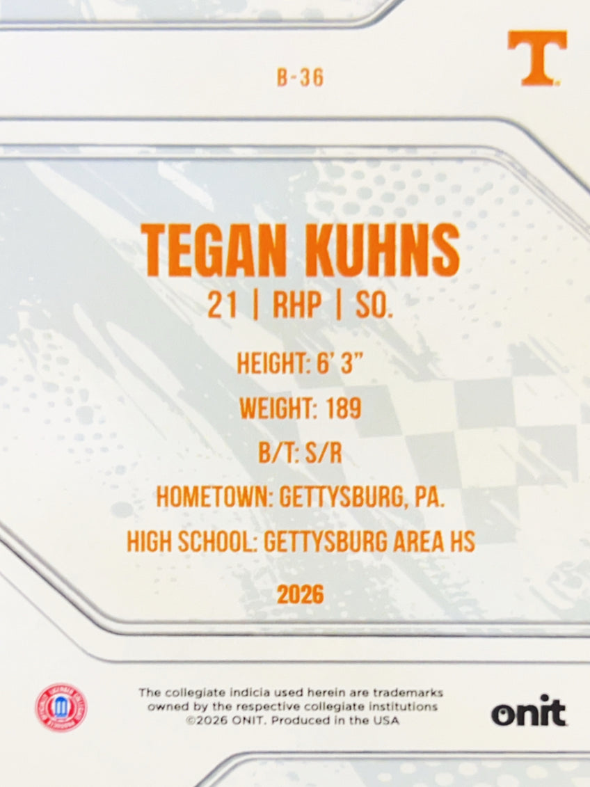 2026 ONIT Tennessee Baseball Tegan Kuhns #B-36