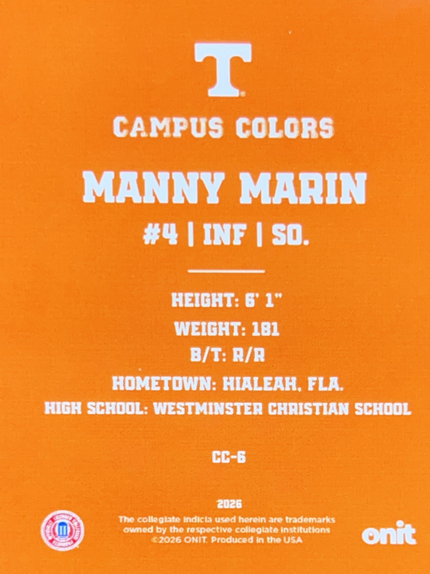 2026 ONIT Campus Colors Manny Marin #CC-6 Orange Sparkle