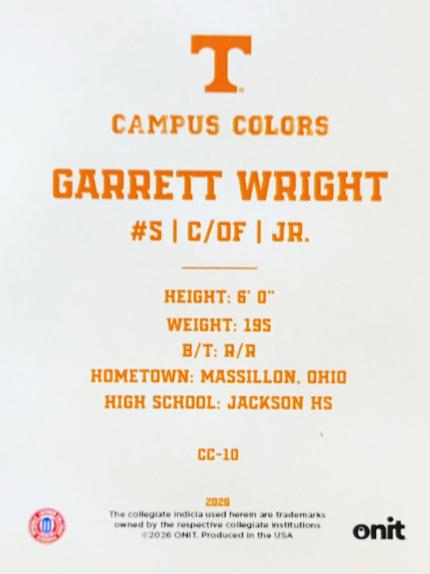 2026 ONIT Campus Colors Garrett Wright #CC-10