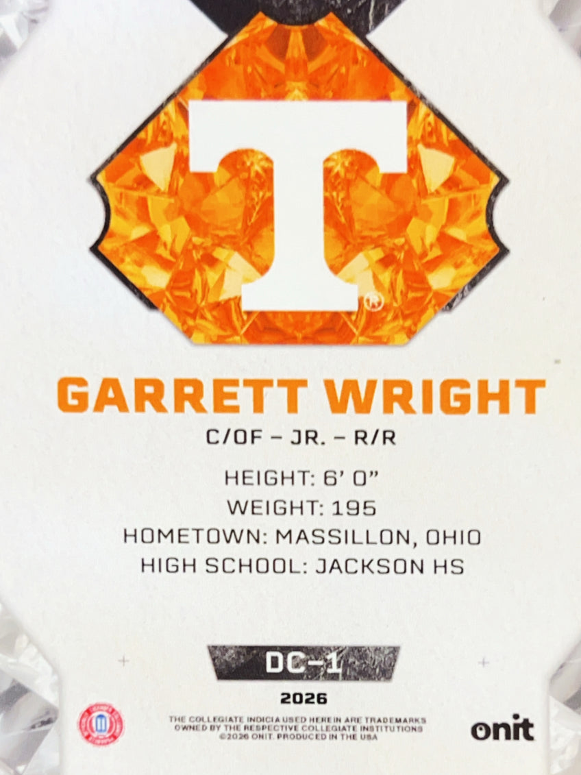 2026 Onit Diamond Cut Garrett Wright #DC-1 Orange