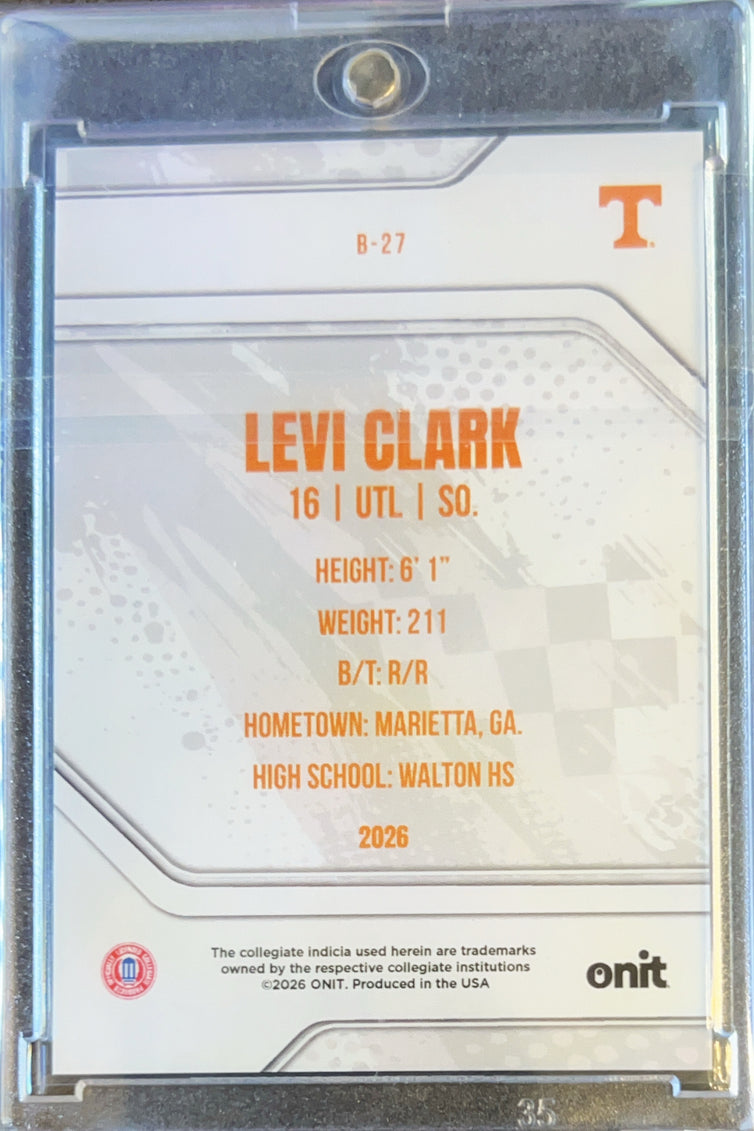 2026 ONIT Tennessee Baseball Levi Clark #B-27 Green Circles /5