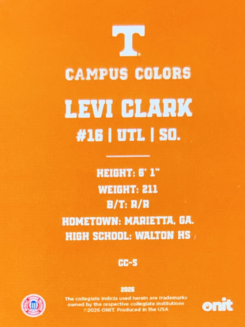 2026 ONIT Gameday Campus Colors Levi Clark #CC-5 Orange Sparkle