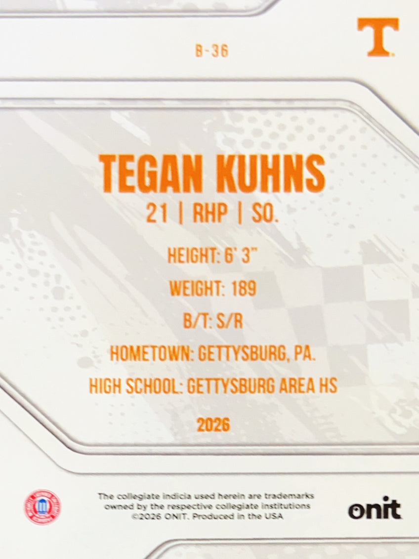 2026 ONIT Tennessee Baseball Tegan Kuhns #B-36 Purple Shimmer