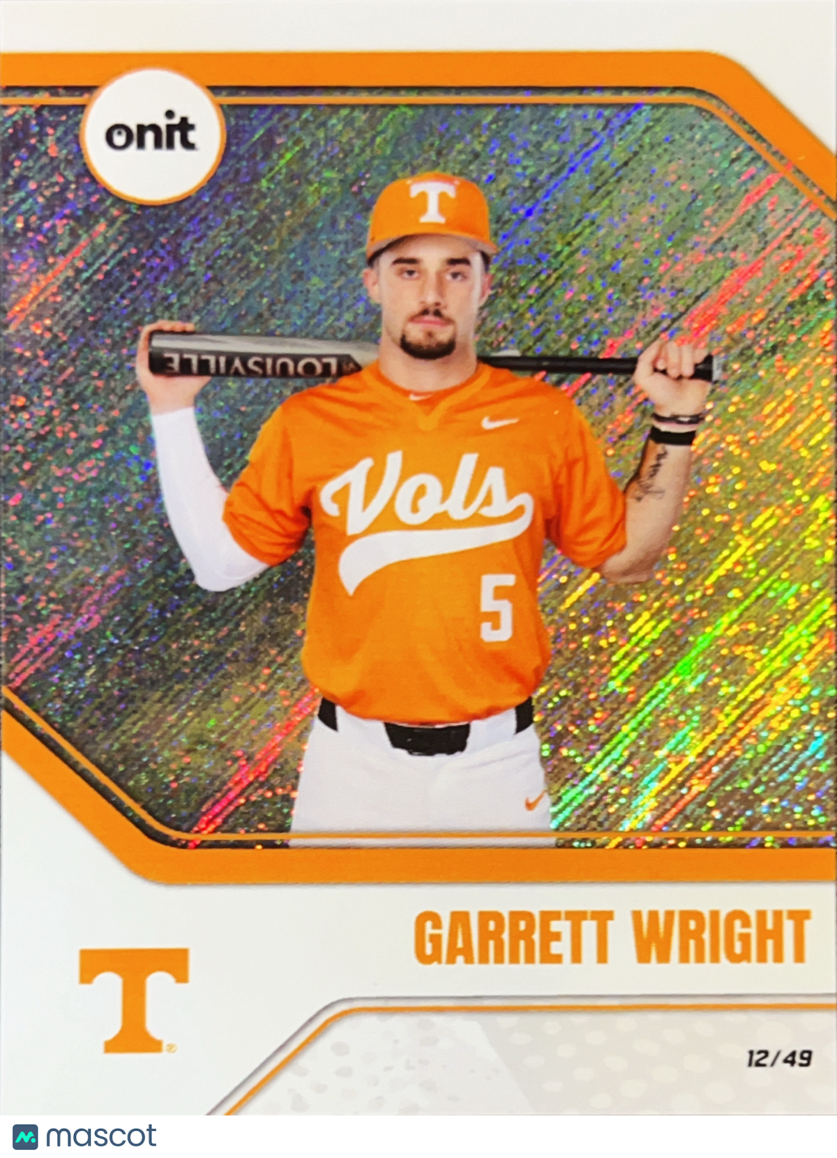 2026 ONIT Tennessee Baseball Garrett Wright #B-19 Silver /49