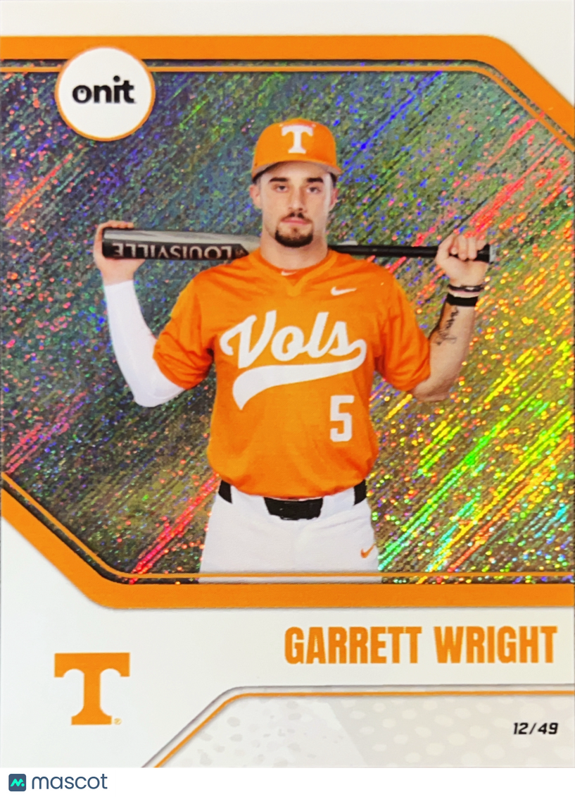 2026 ONIT Tennessee Baseball Garrett Wright #B-19 Silver /49