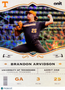 2026 ONIT Tennessee Baseball Brandon Arvidson #GA-1 Holographic