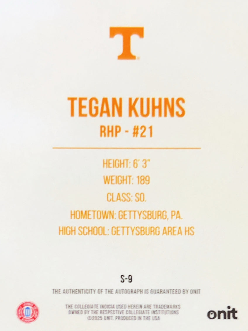 2025 Onit Signature Series Tegan Kuhns #S-9 Gold /40 Auto