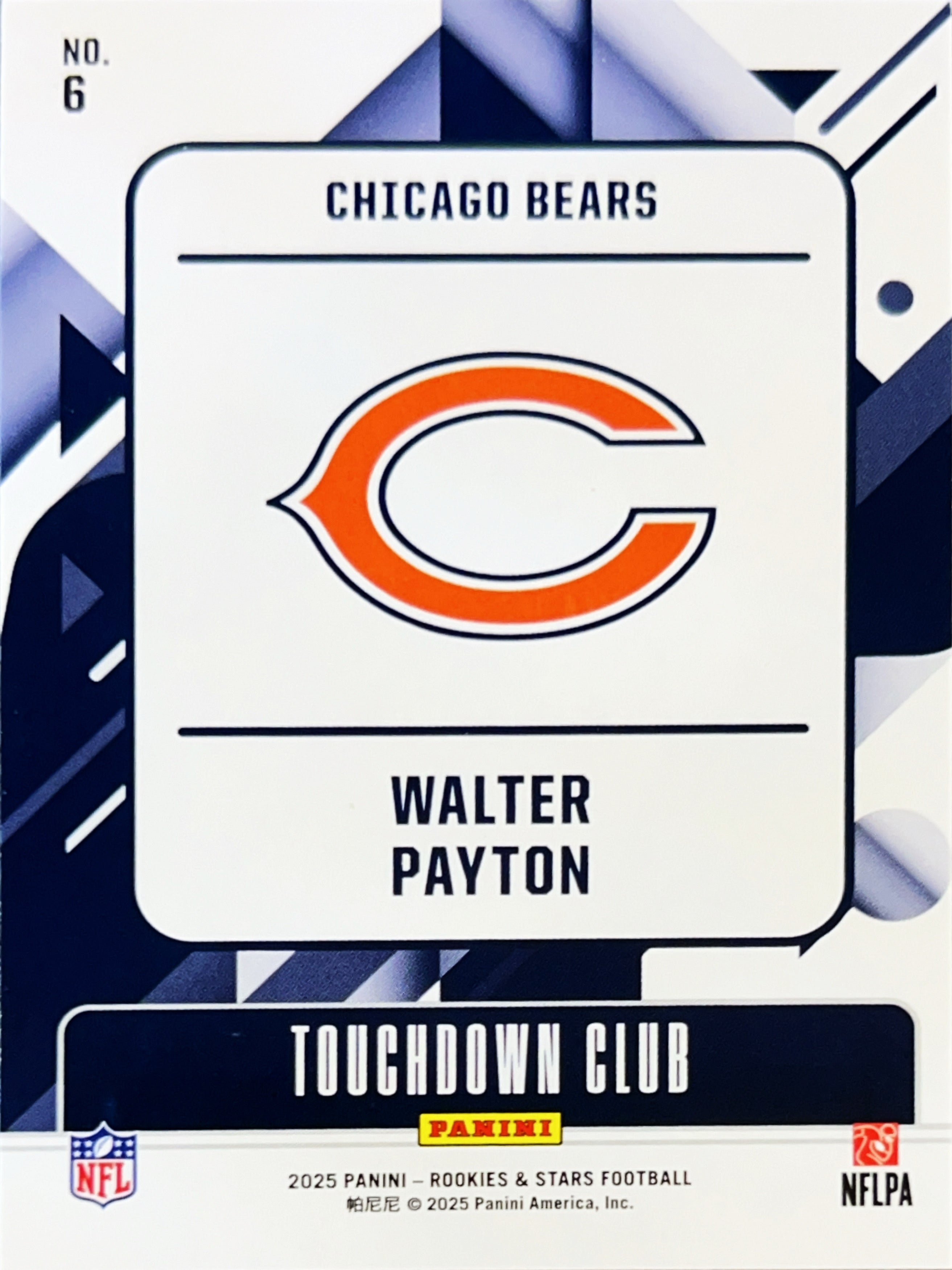 2025 Panini Rookies & Stars Touchdown Club Walter Payton #6