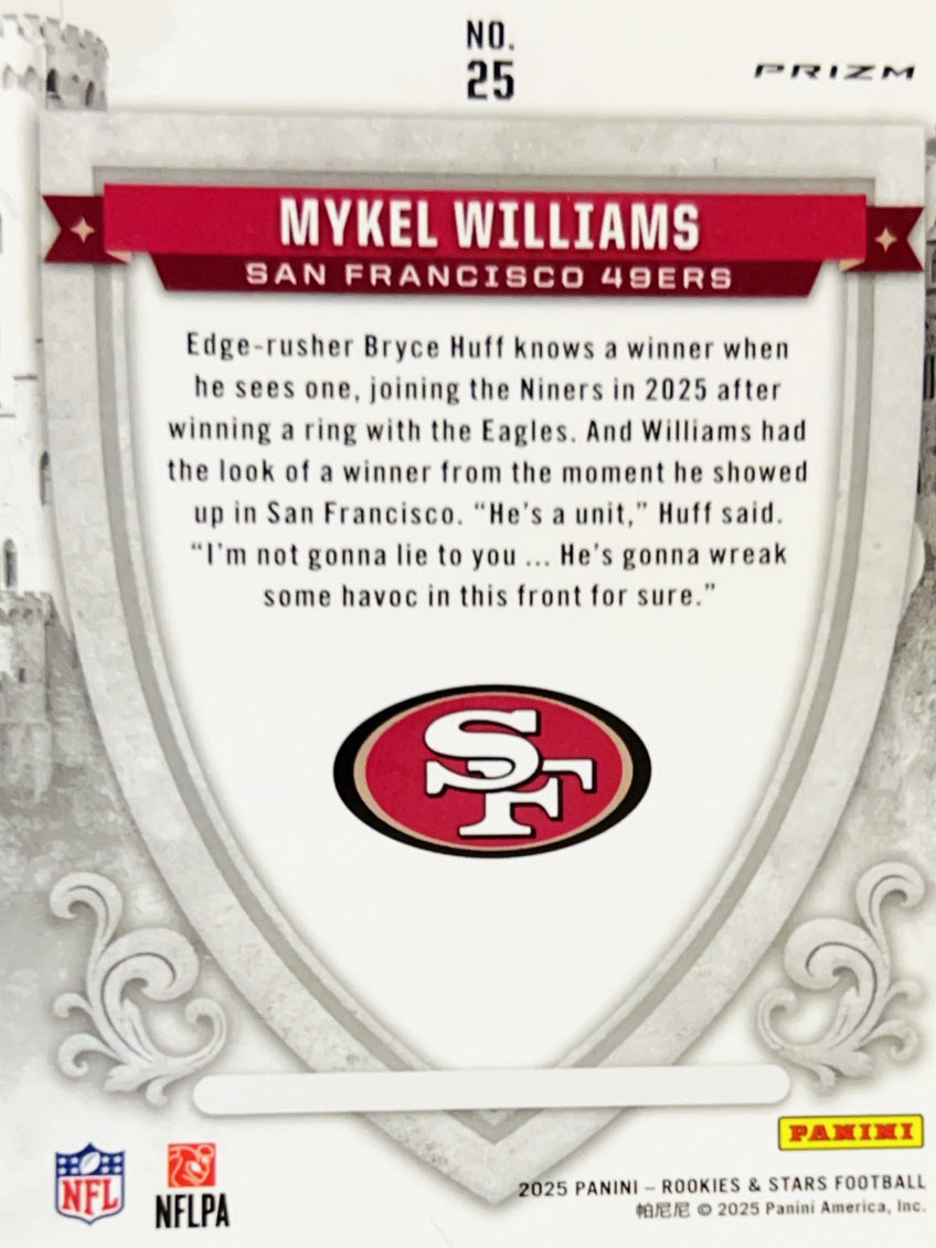 2025 Panini Rookies & Stars Crusade Mykel Williams #25 Red Prizm RC