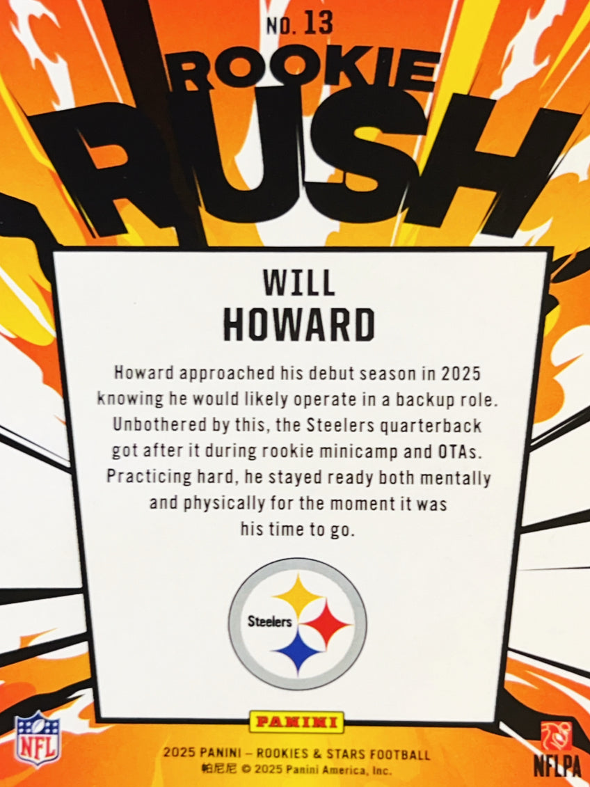 2025 Panini Rookies & Stars Rookie Rush Will Howard #13 RC