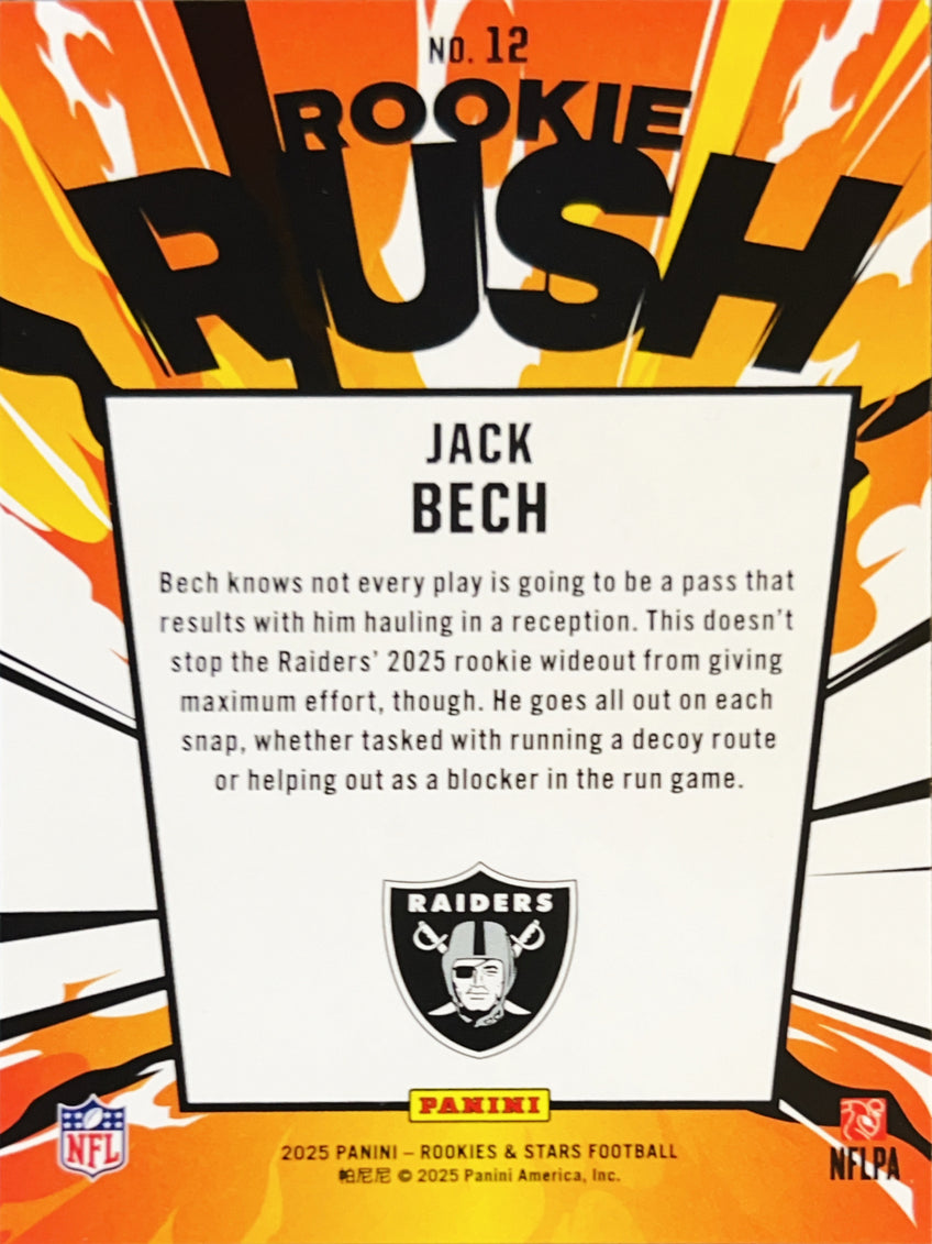2025 Panini Rookies & Stars Rookie Rush Jack Bech #12 RC